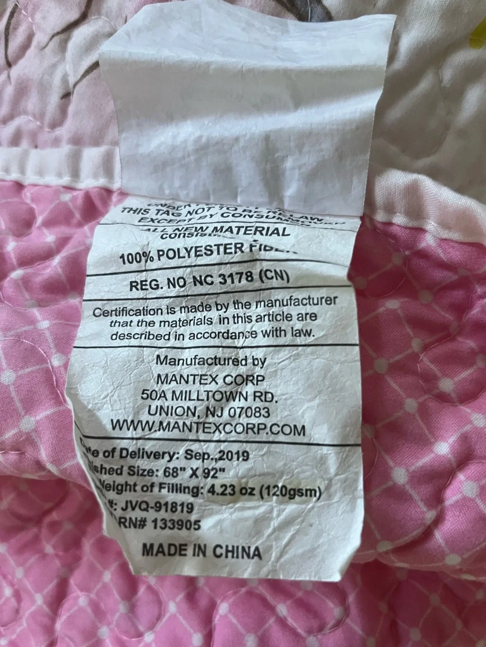 Pink Unicorn Print Quilt - White Background